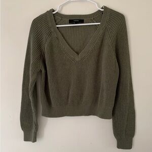 Forever 21 Khaki V-Neck Sweater